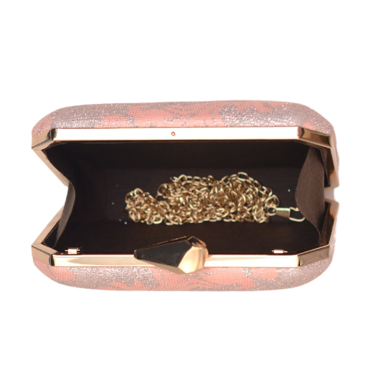 Pastel Orange Floral Pattern Clutch