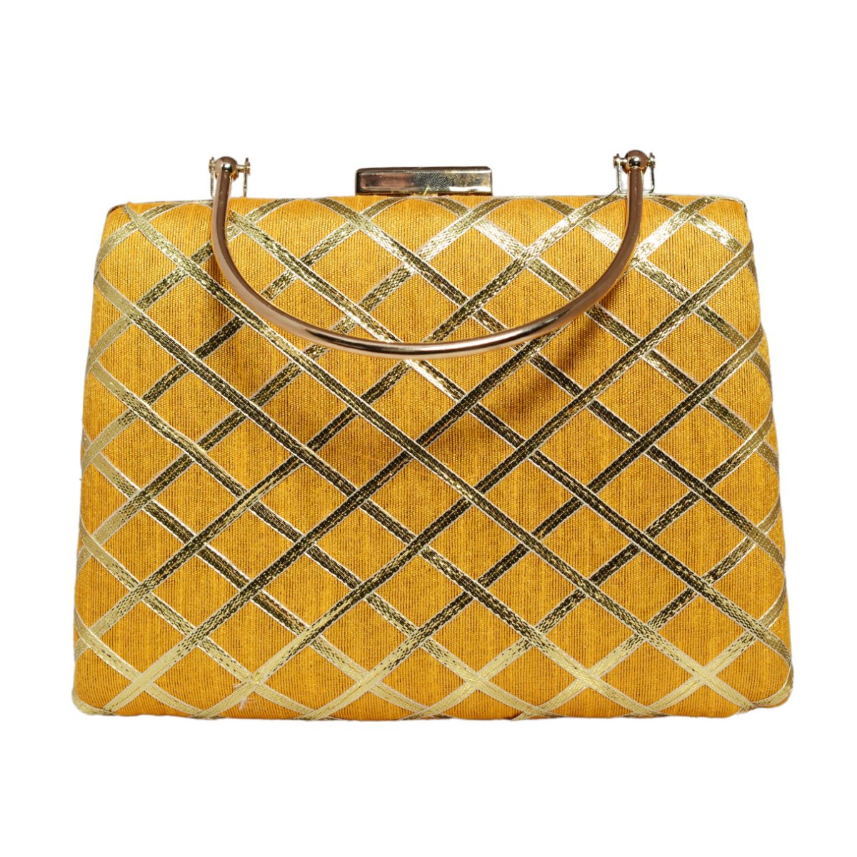Mustard Yellow Gota Patti Fabric Clutch