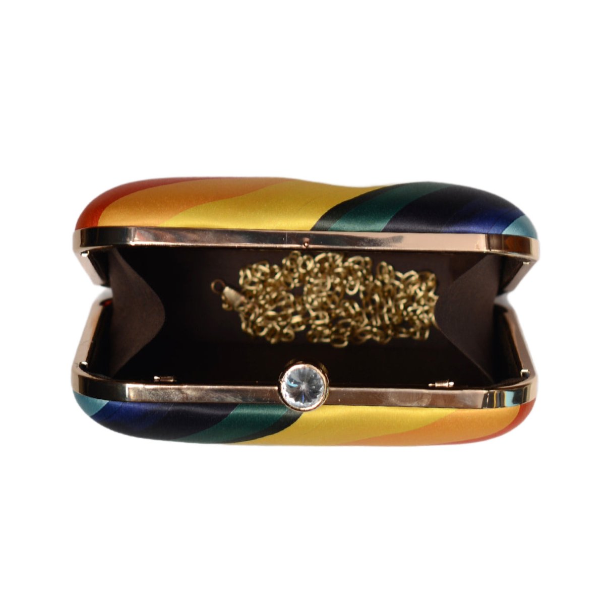 Multicolored Swan Printed Clutch