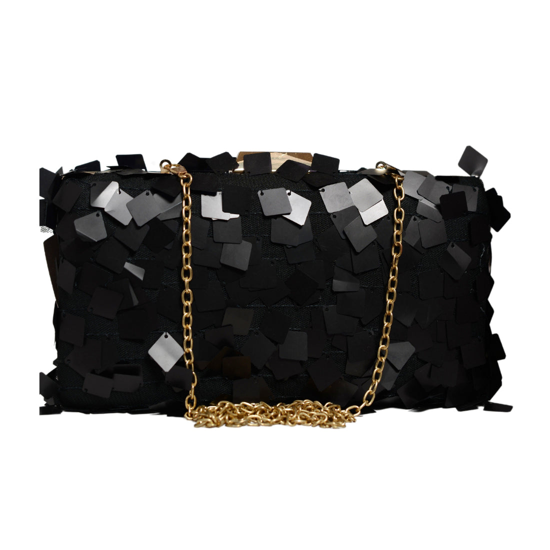 Chocolate Brown Embellished Sequins Party Clutch