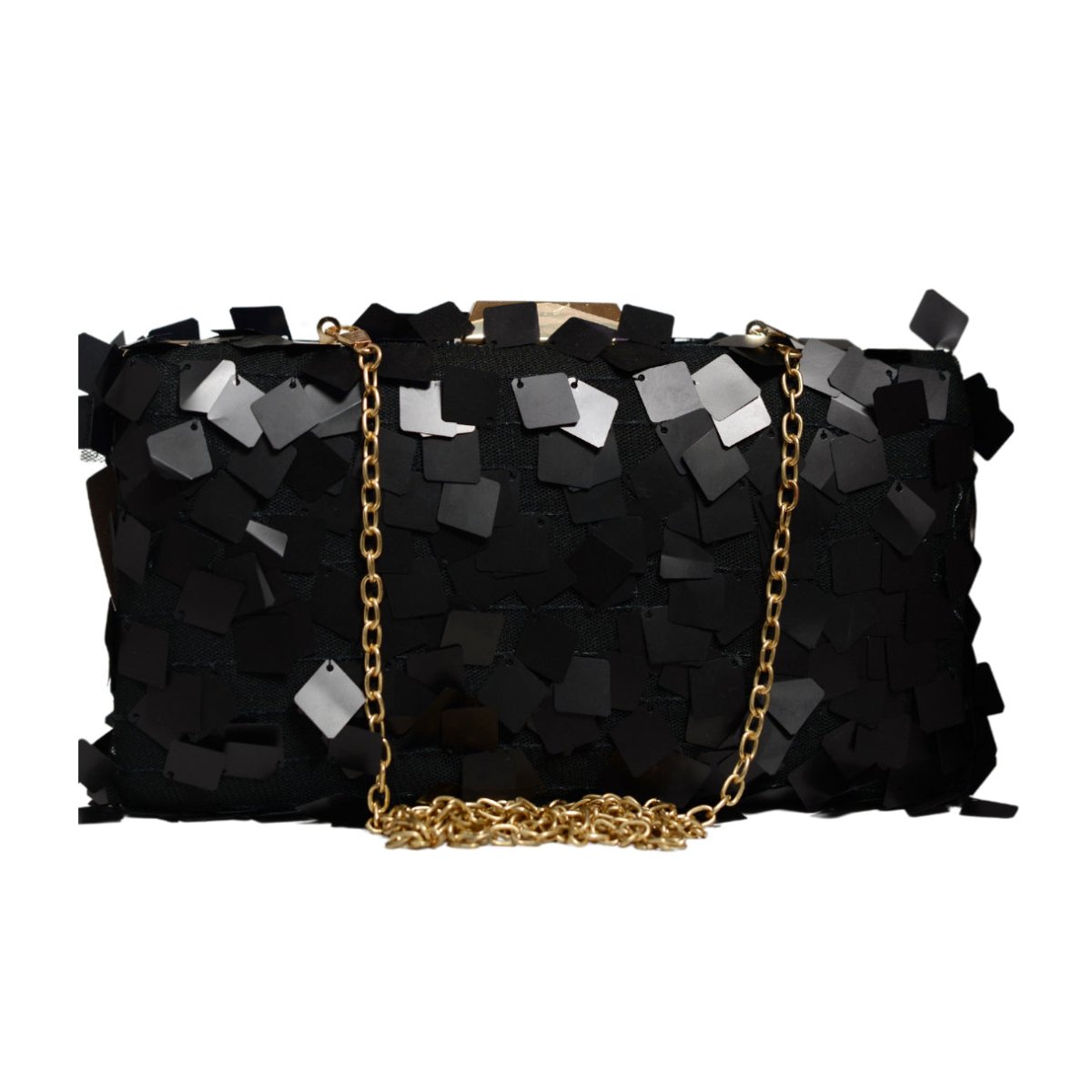 Chocolate Brown Embellished Sequins Party Clutch