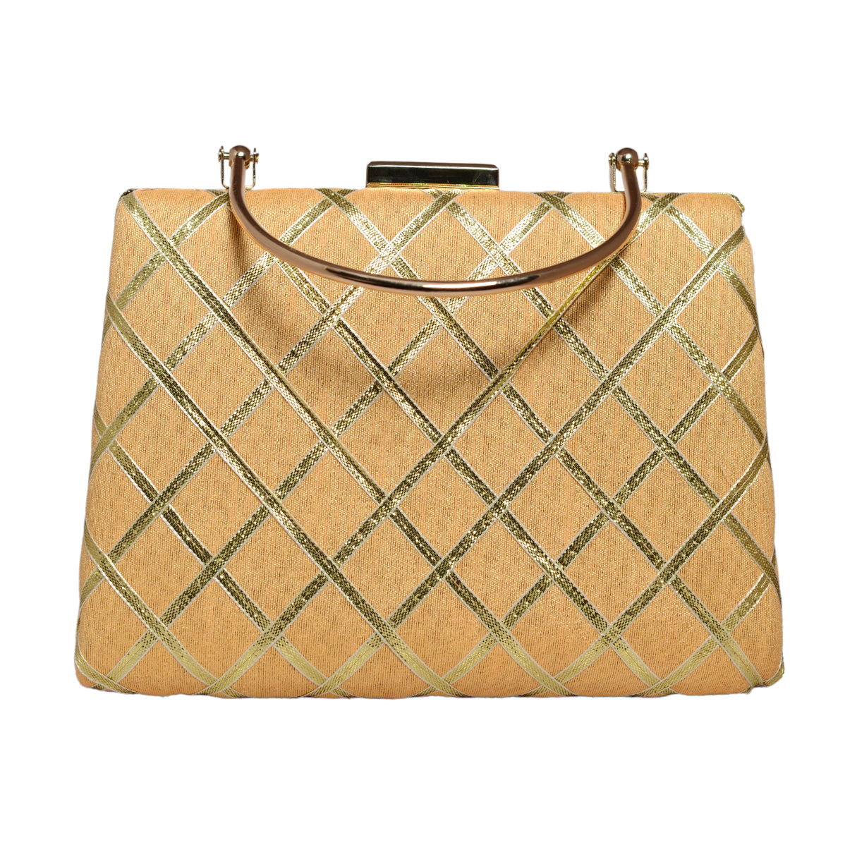 Cream Gota Patti Fabric Clutch