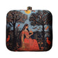 Woman In Garden Printed Clutch