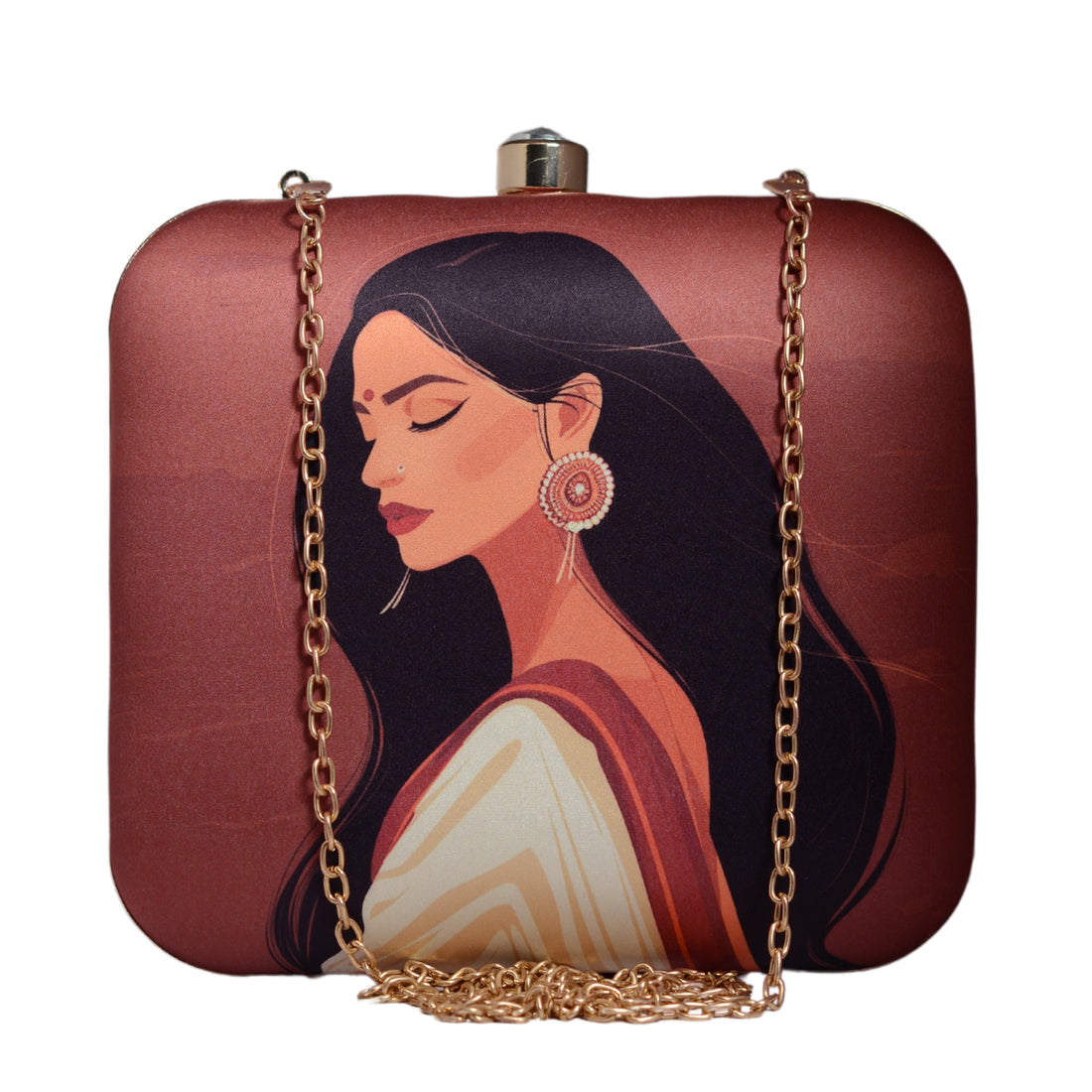 Elegant Saree Woman Printed Clutch