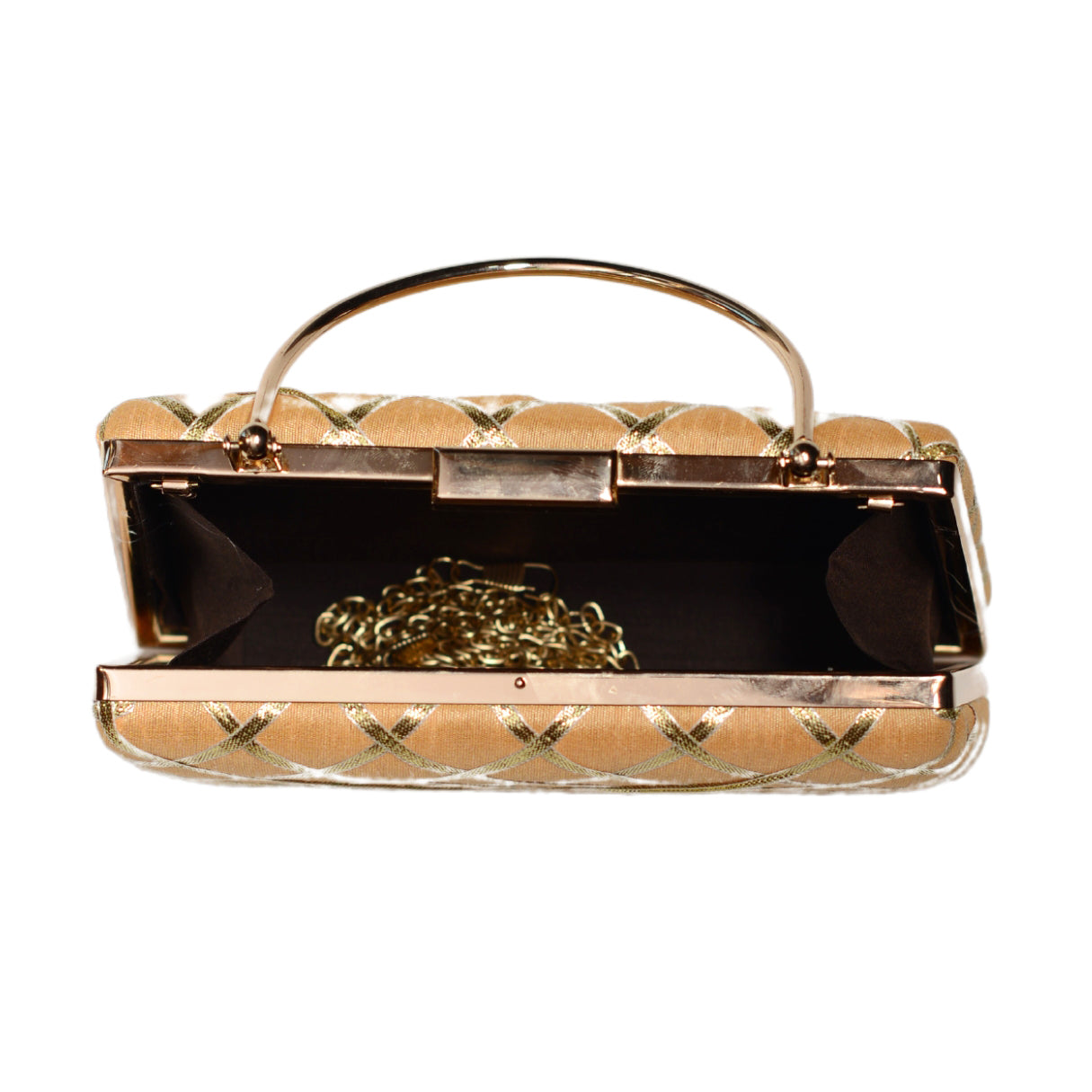 Cream Gota Patti Fabric Clutch