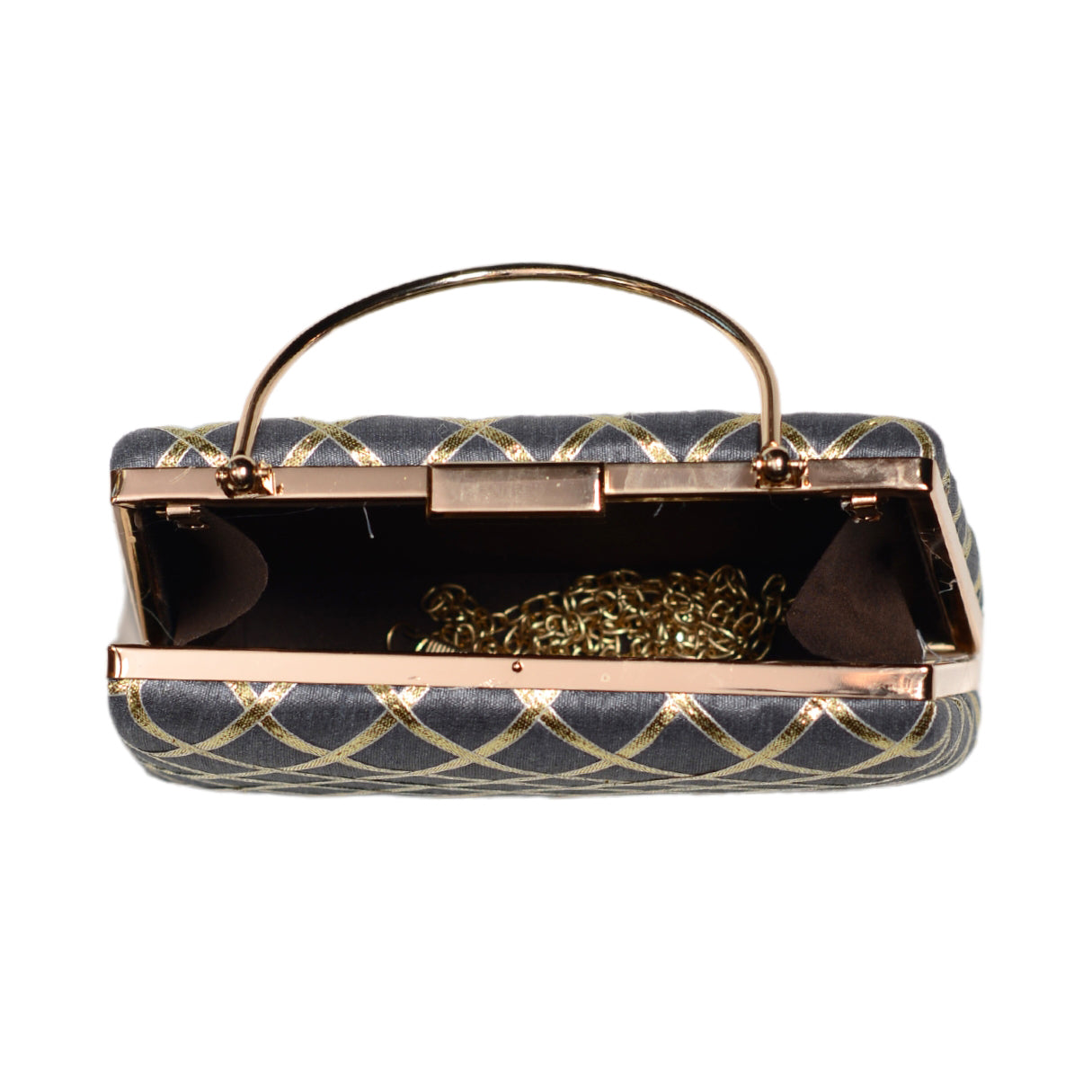 Grey Gota Patti Fabric Clutch