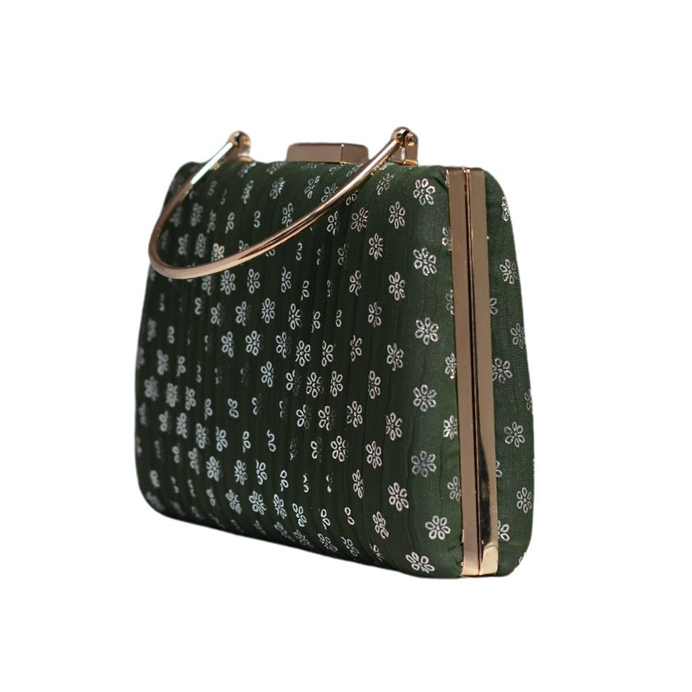 Artklim Green Floral Printed Clutch