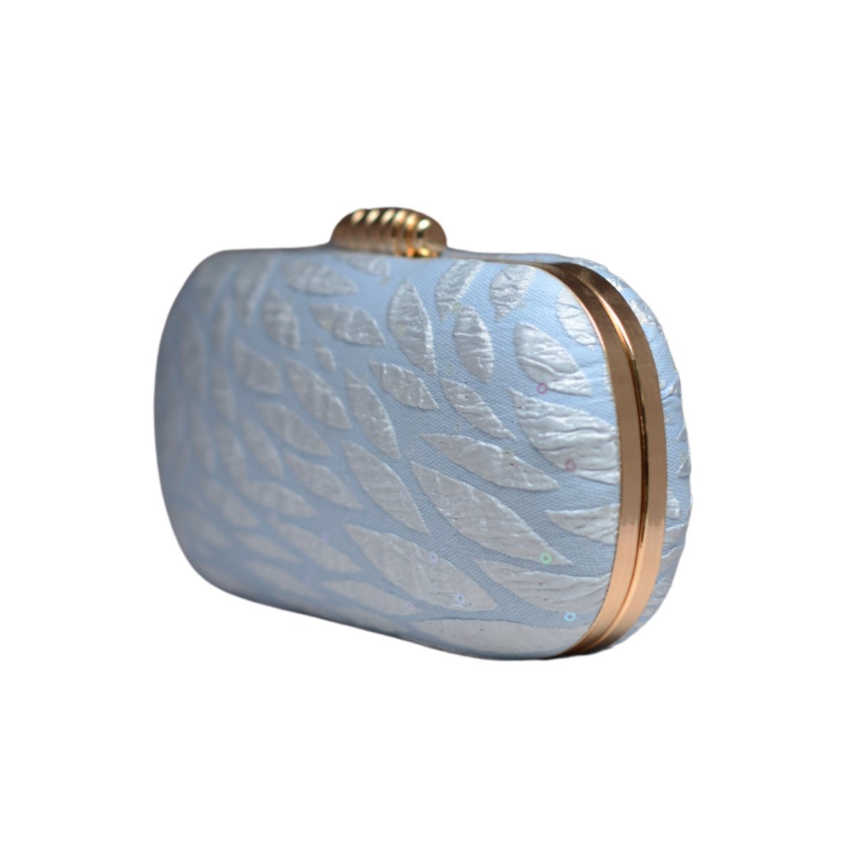 Blue Embroidery Fabric Clutch