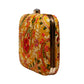 Yellow Multicolor Threadwork Embroidery Clutch