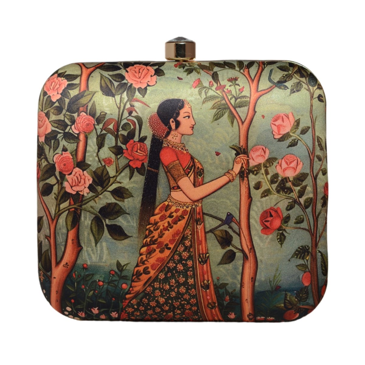 Traditional Indian Woman Printed Clutch