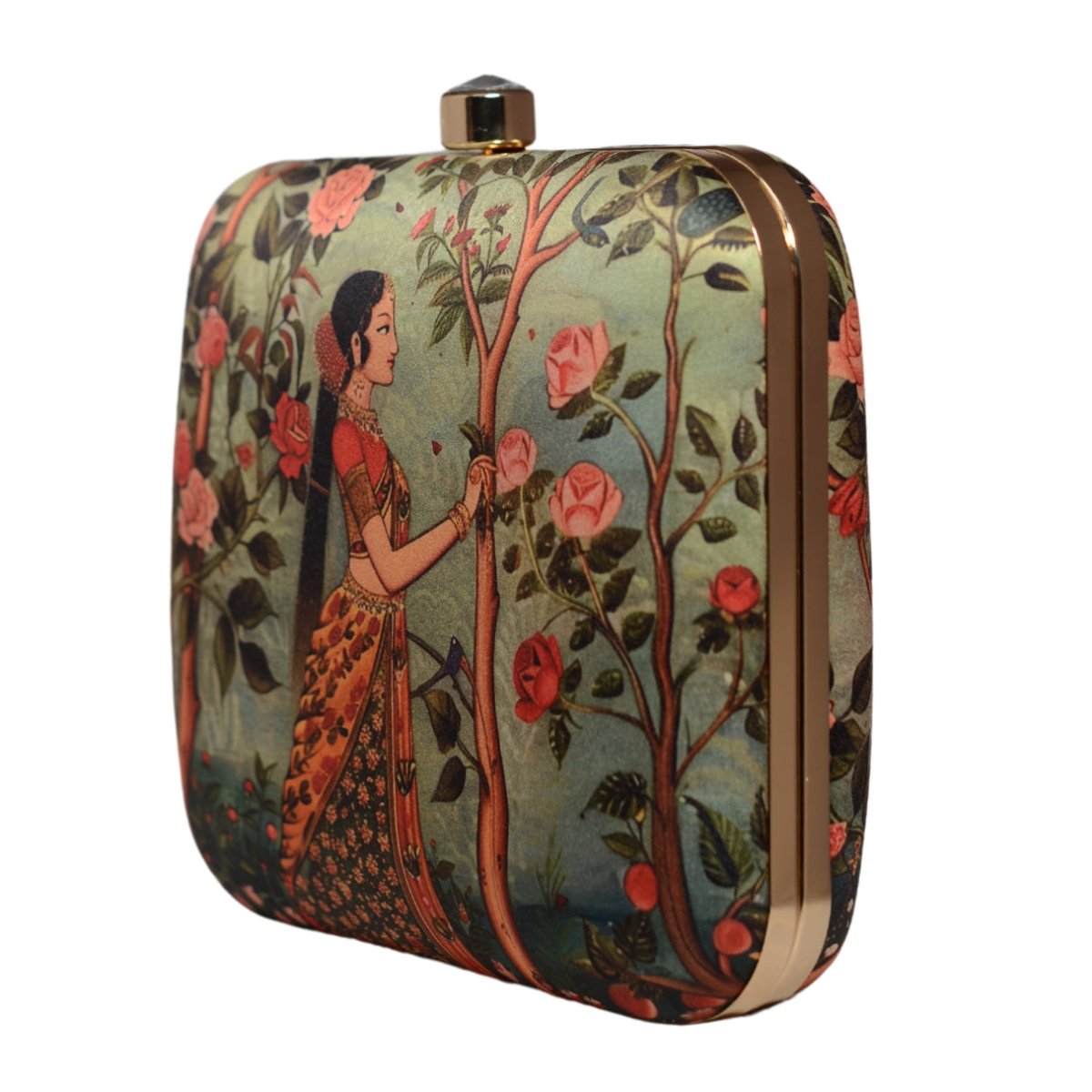 Traditional Indian Woman Printed Clutch