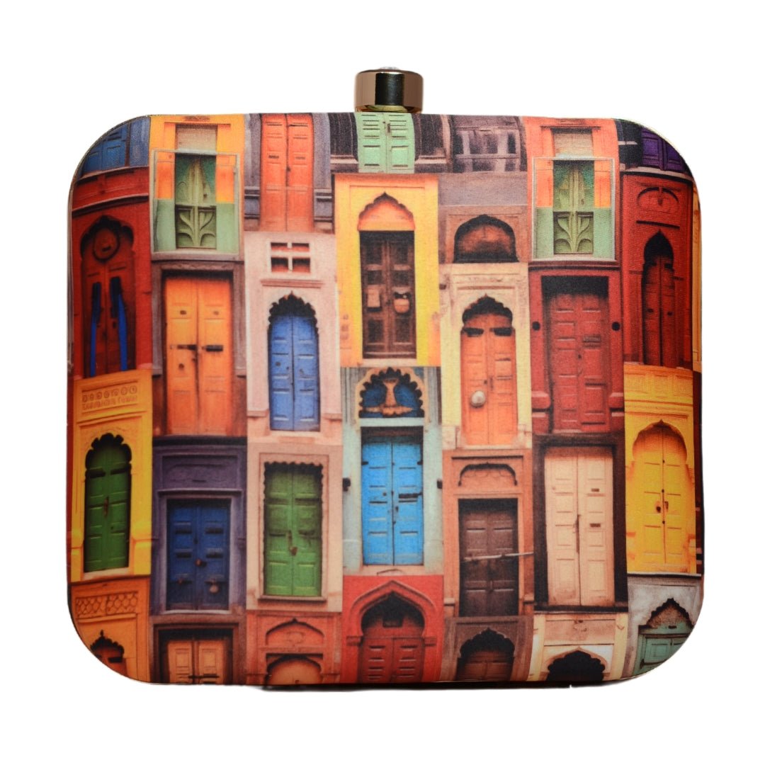 Mughal Doors Printed Clutch