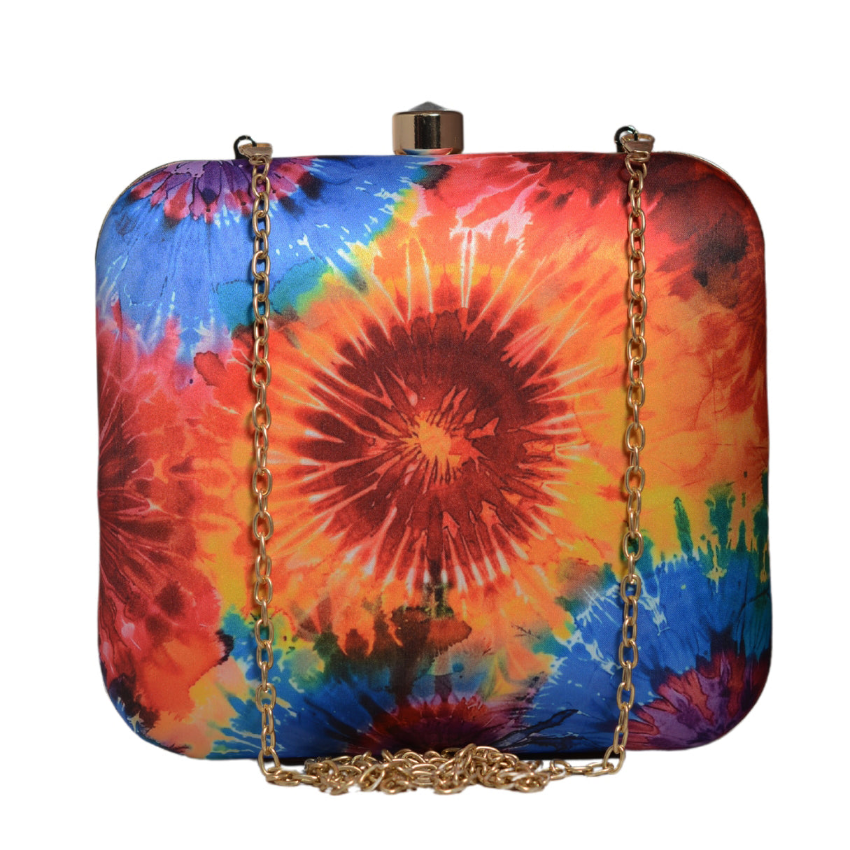 Multicolour Tie And Dye Printed Clutch