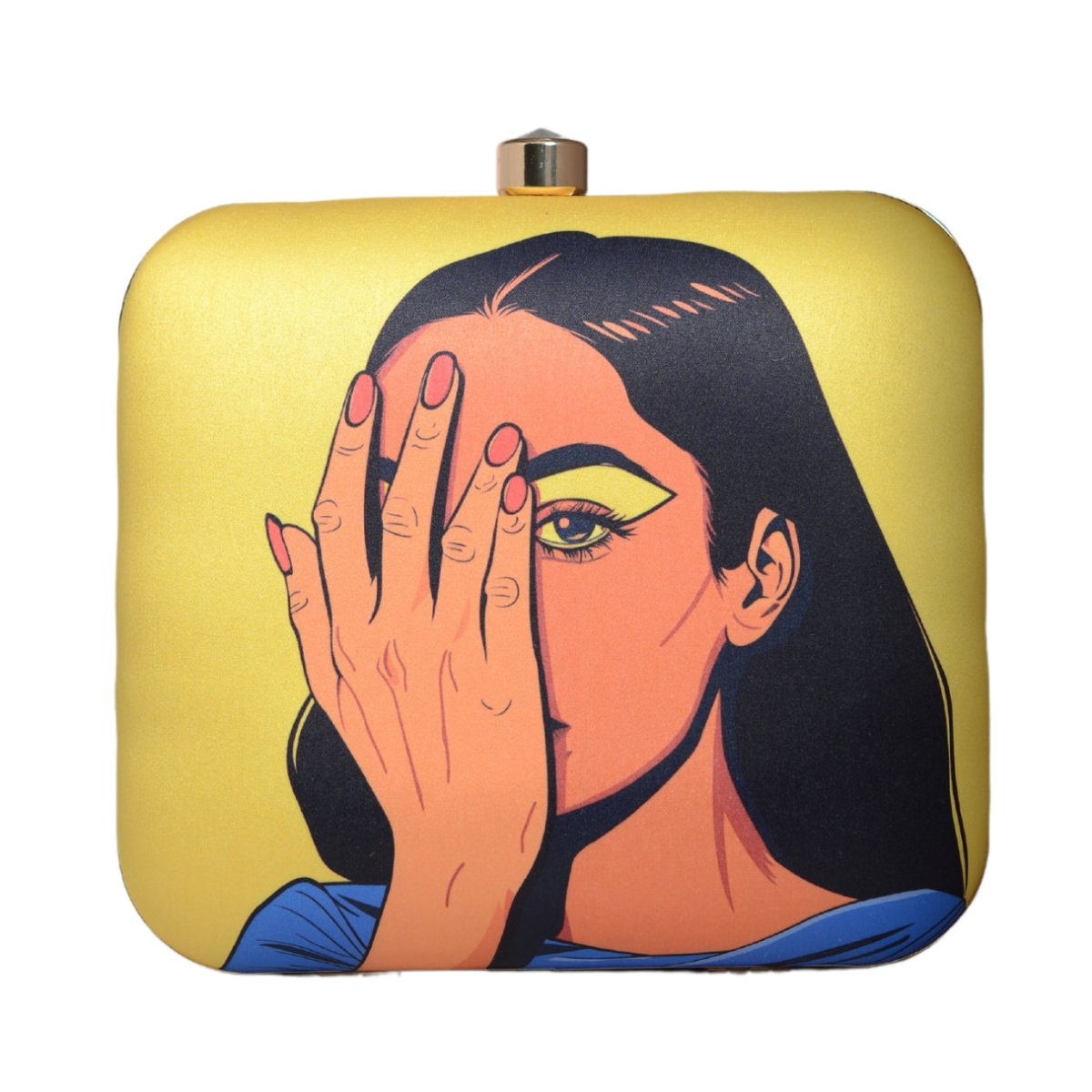 Yellow Sassy Girl Printed Clutch