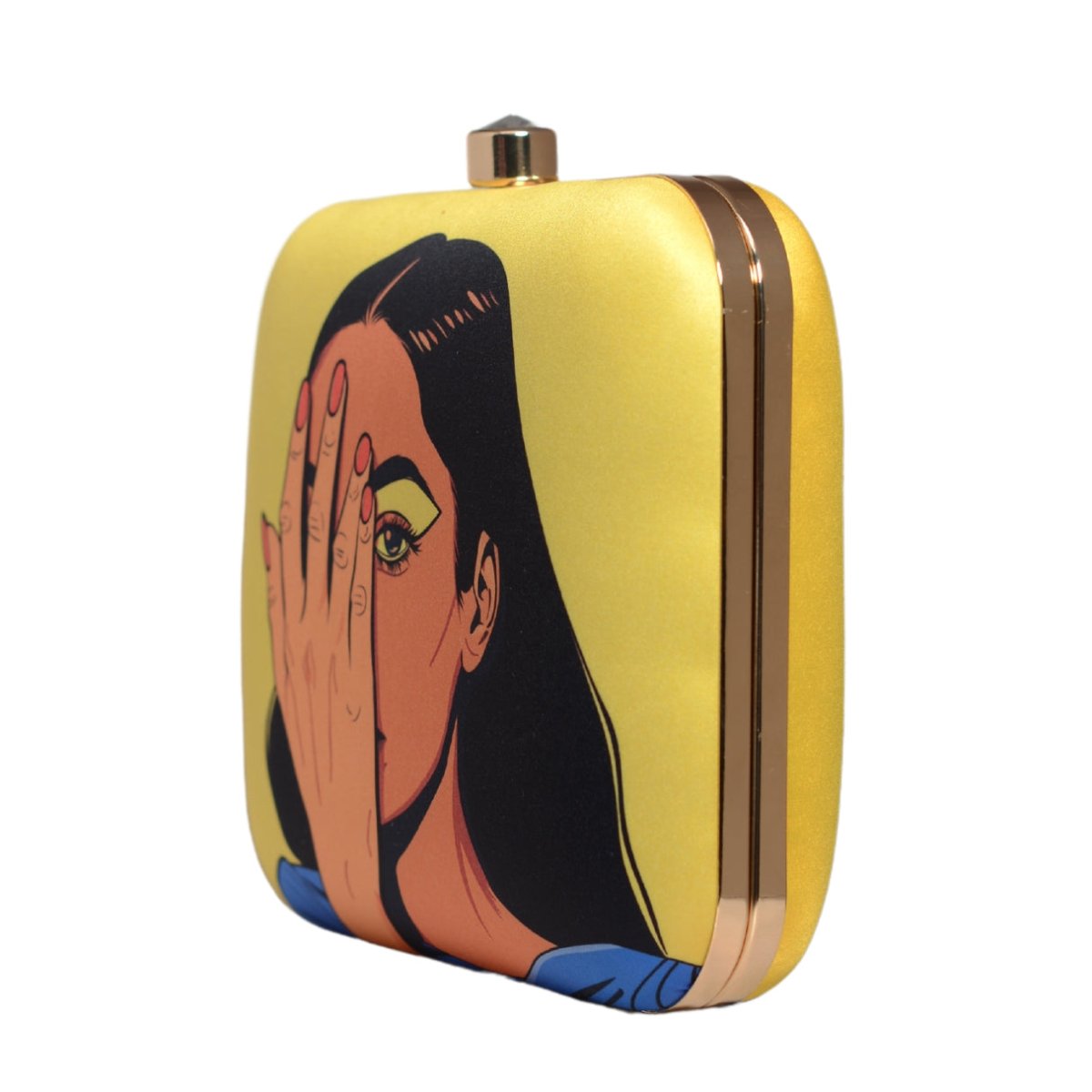 Yellow Sassy Girl Printed Clutch