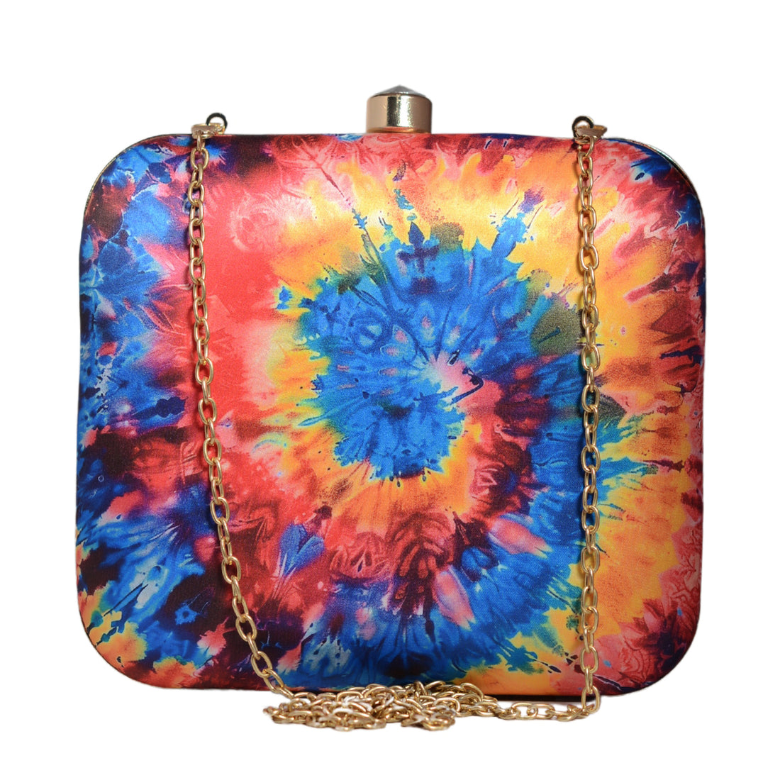 Multicolour Galaxy Pattern Printed Clutch