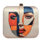 Abstract Art Portrait Printed Clutch