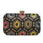 Black Rectangle Sequins Embroidery Clutch