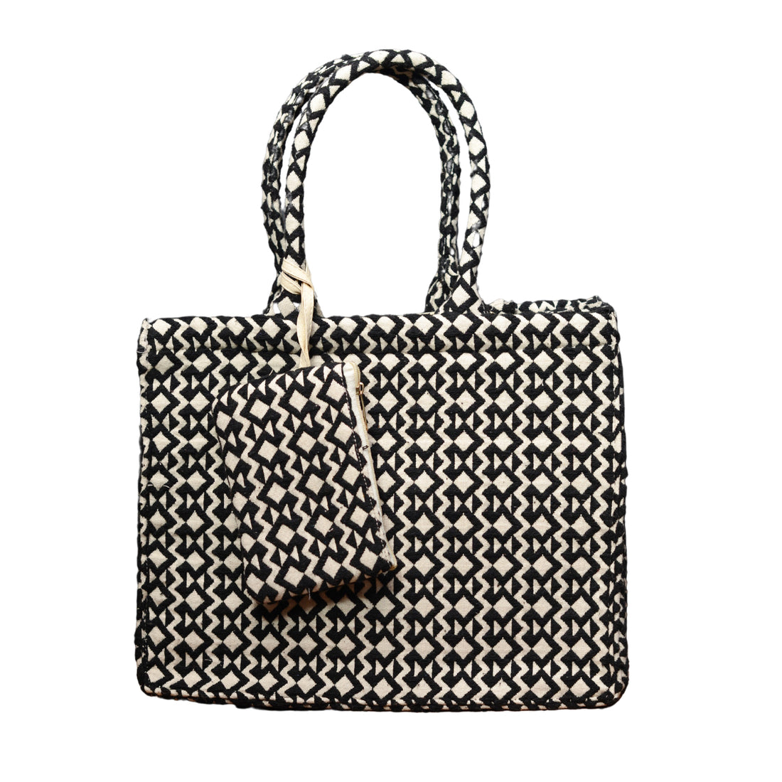 Black And White Geometric Pattern Tote bag