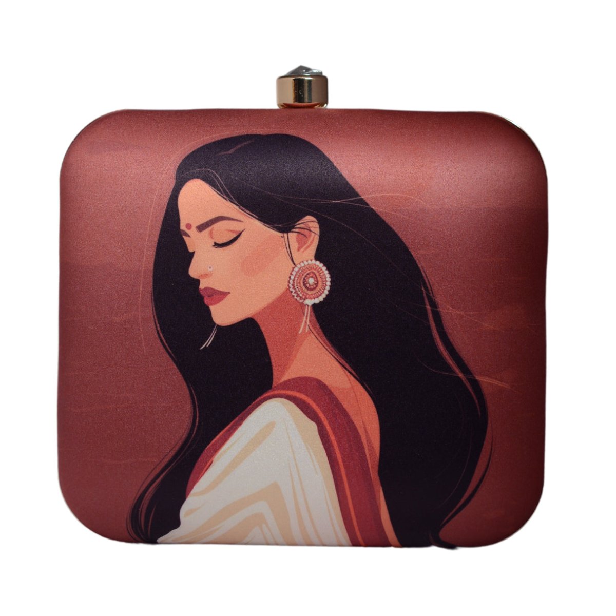 Elegant Saree Woman Printed Clutch