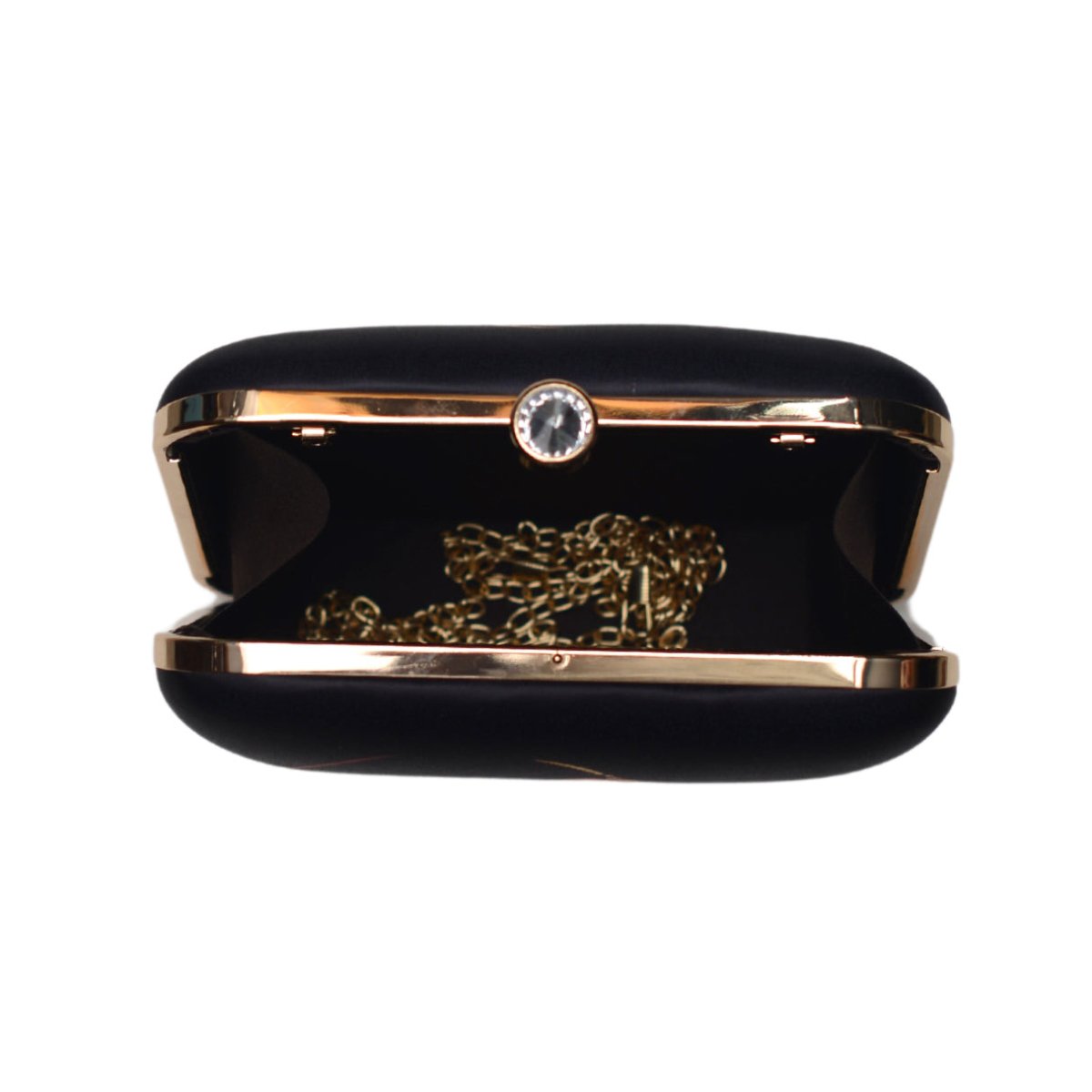 Black Lady With Rose Printed Clutch