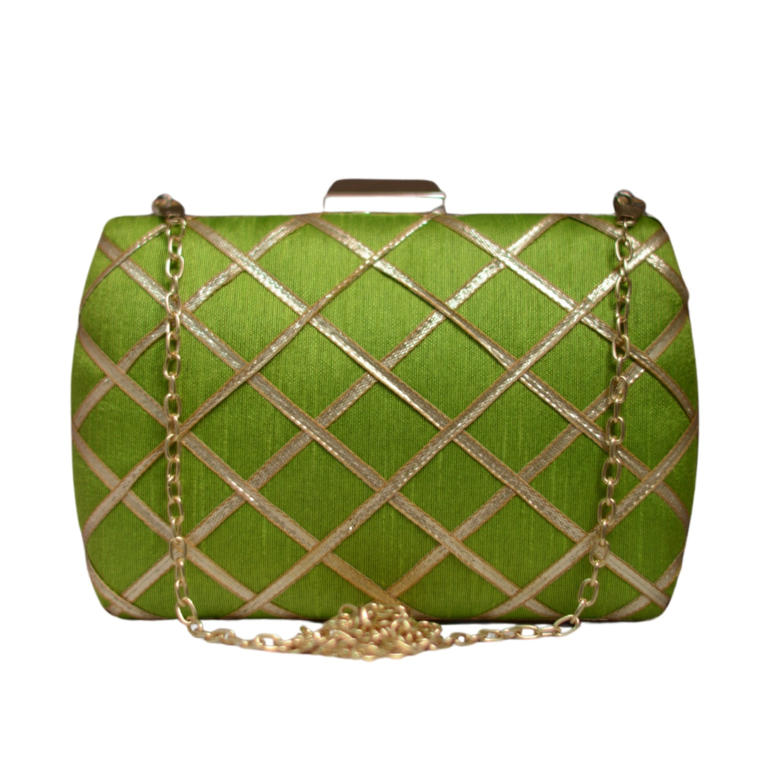 Artklim Green Ethnic Party Clutch