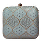 Sky Blue Multipattern Sequins Embroidery Clutch