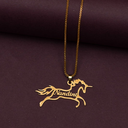 Unicorn Shaped Customized Pendate with Name