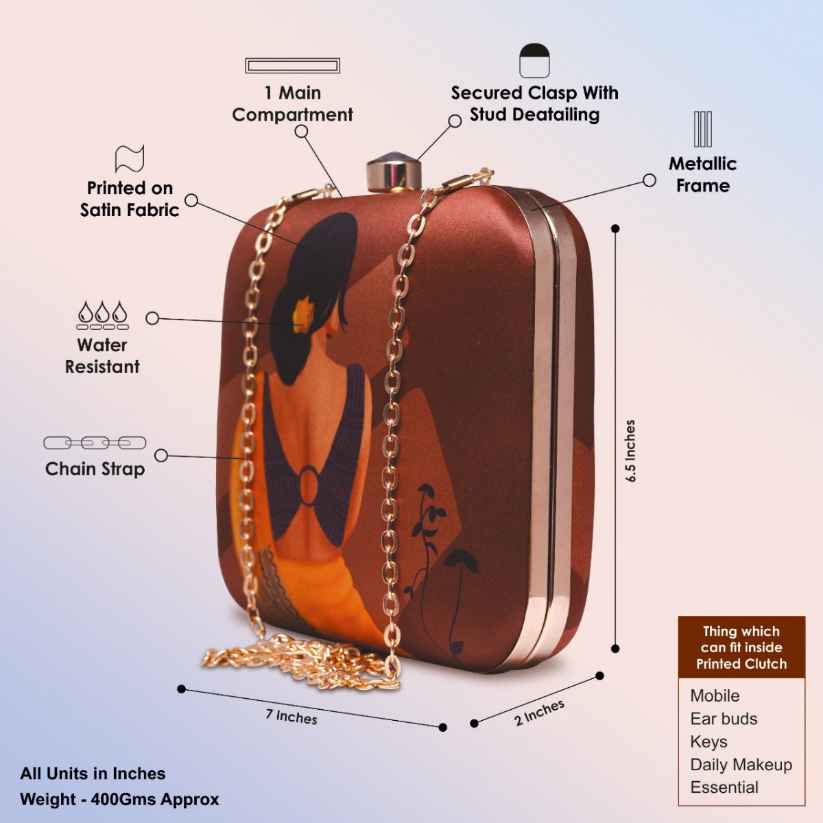 Artklim Indian Women Printed Clutch