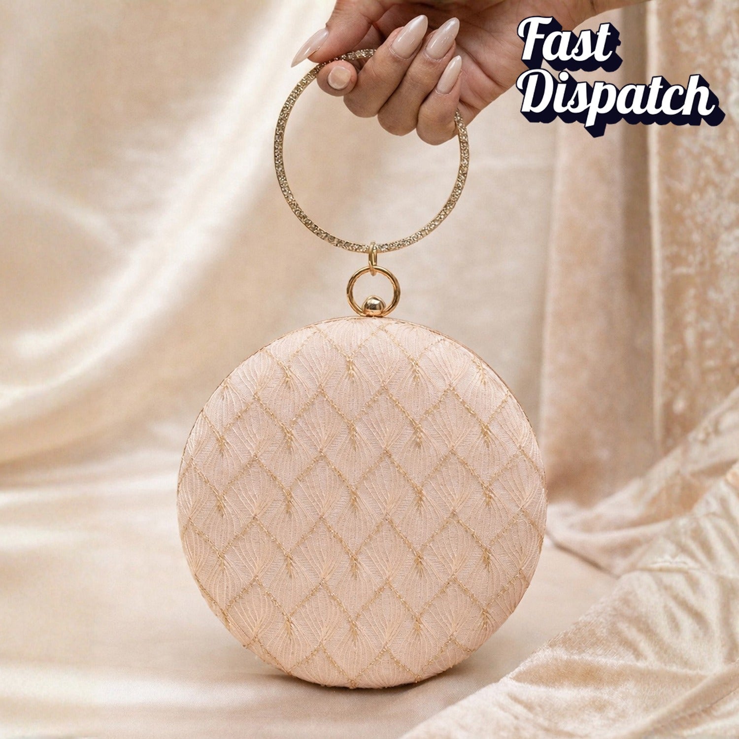 Artklim Ivory Based Minimal Embroidery Clutch