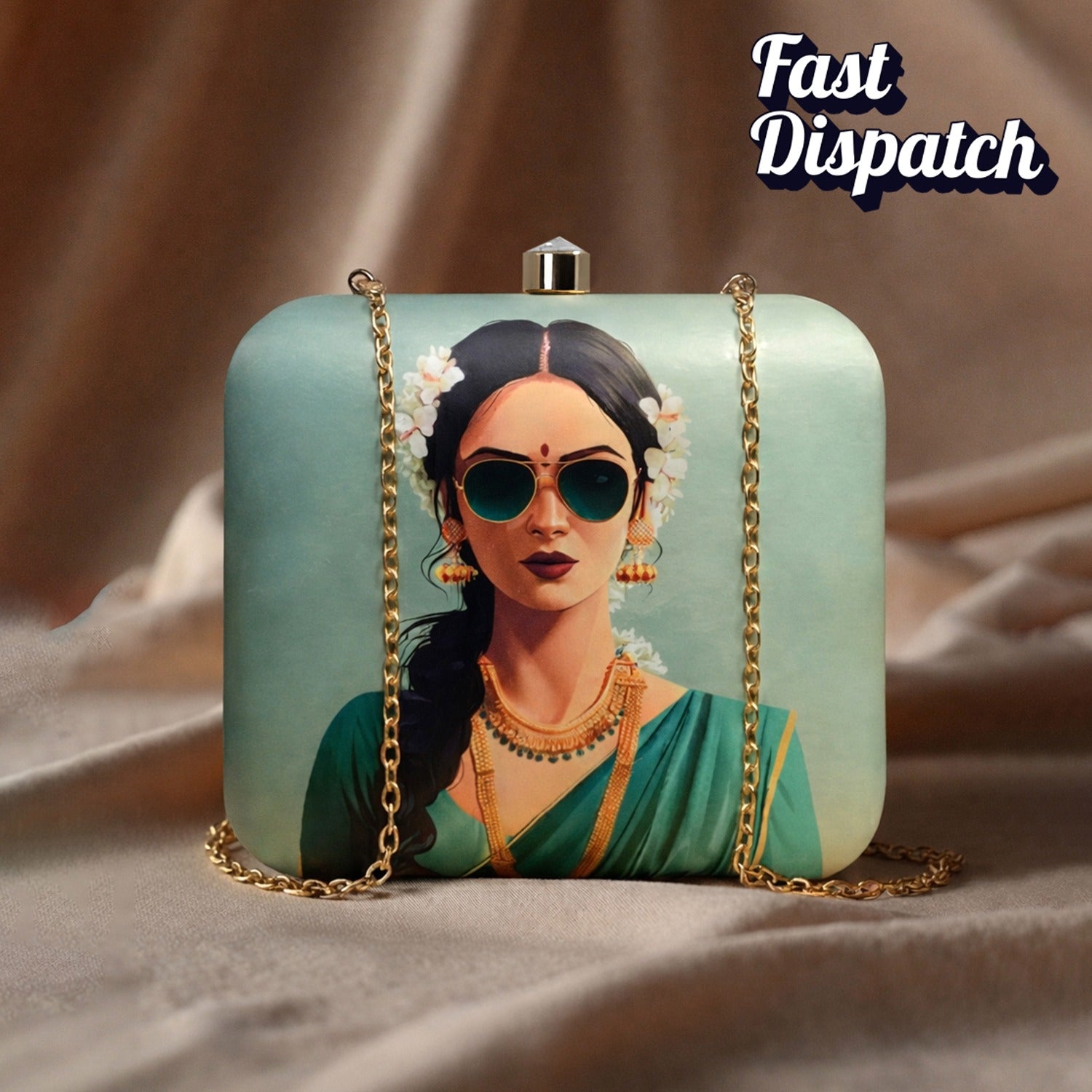 Desi Woman Portrait Clutch