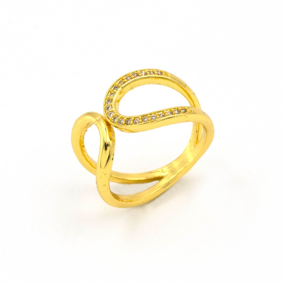 Artklim Gold Plated Cresent Moon Design Adjustable Ring