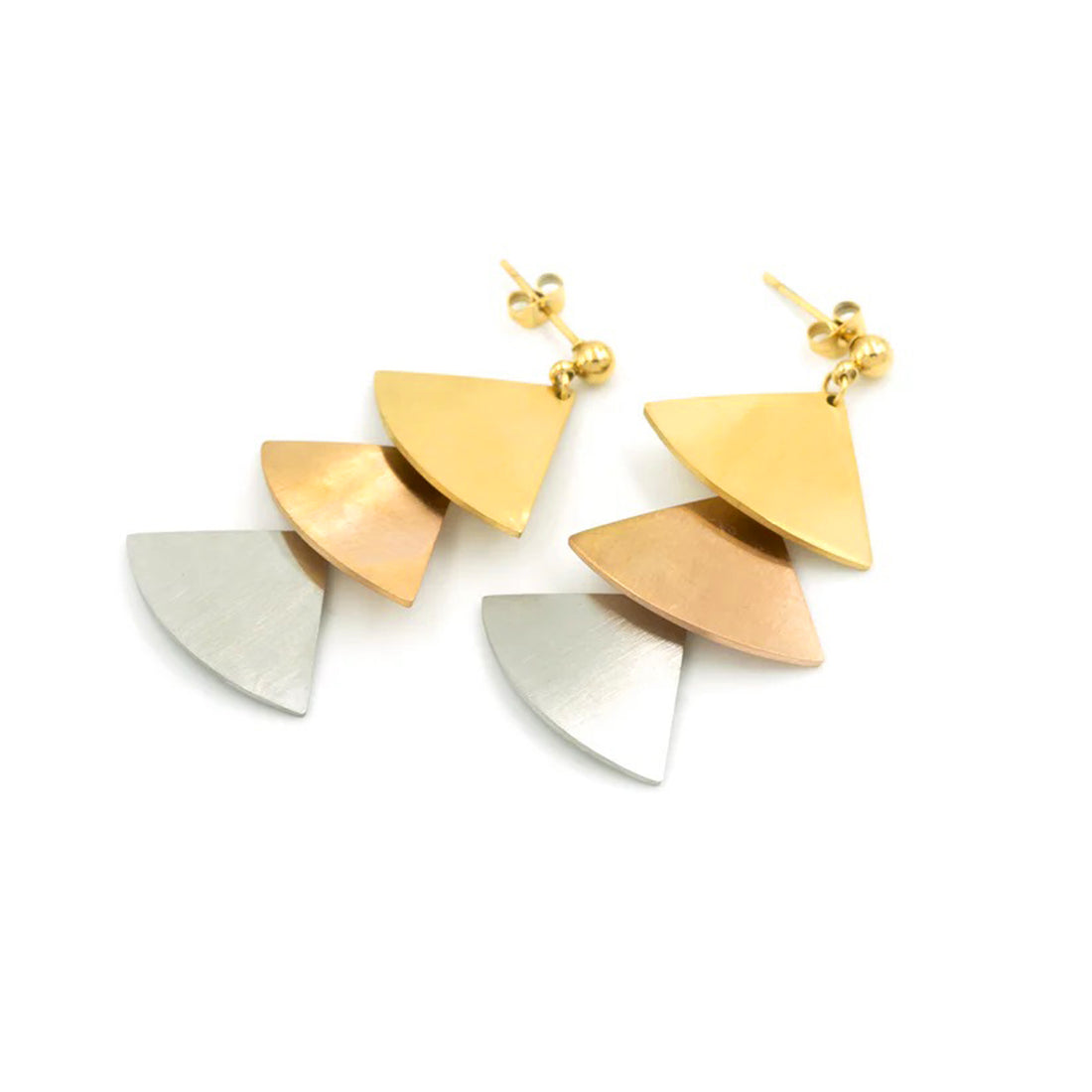 Black & White Printed Clutch & Geometric Triangle Earrings Party Ready Combo