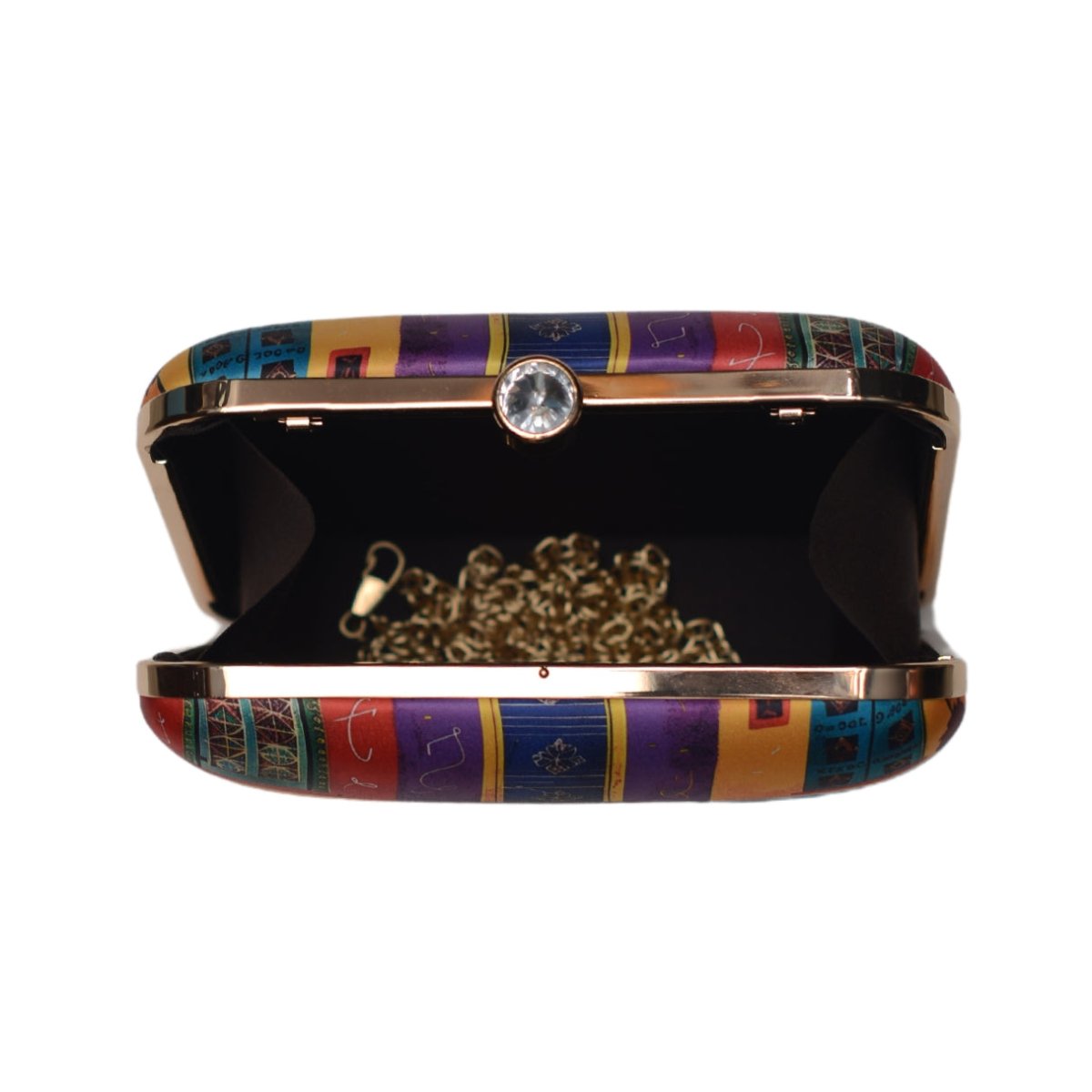 Multicolour Doors Printed Clutch