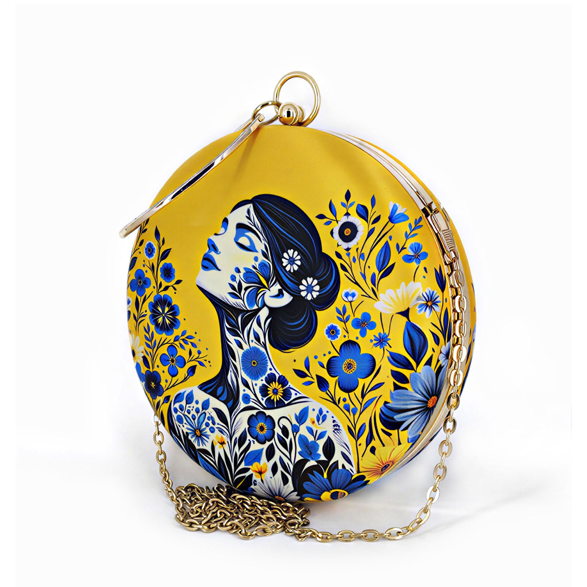 Artklim Blue Blossom Muse Round Clutch
