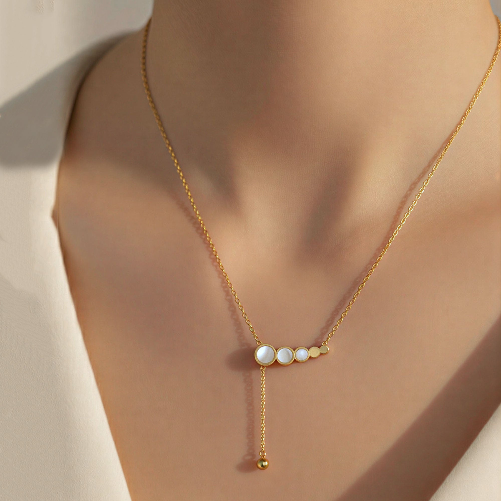 Artklim Gold Plated Pearl Drop Gold Pendant Necklace