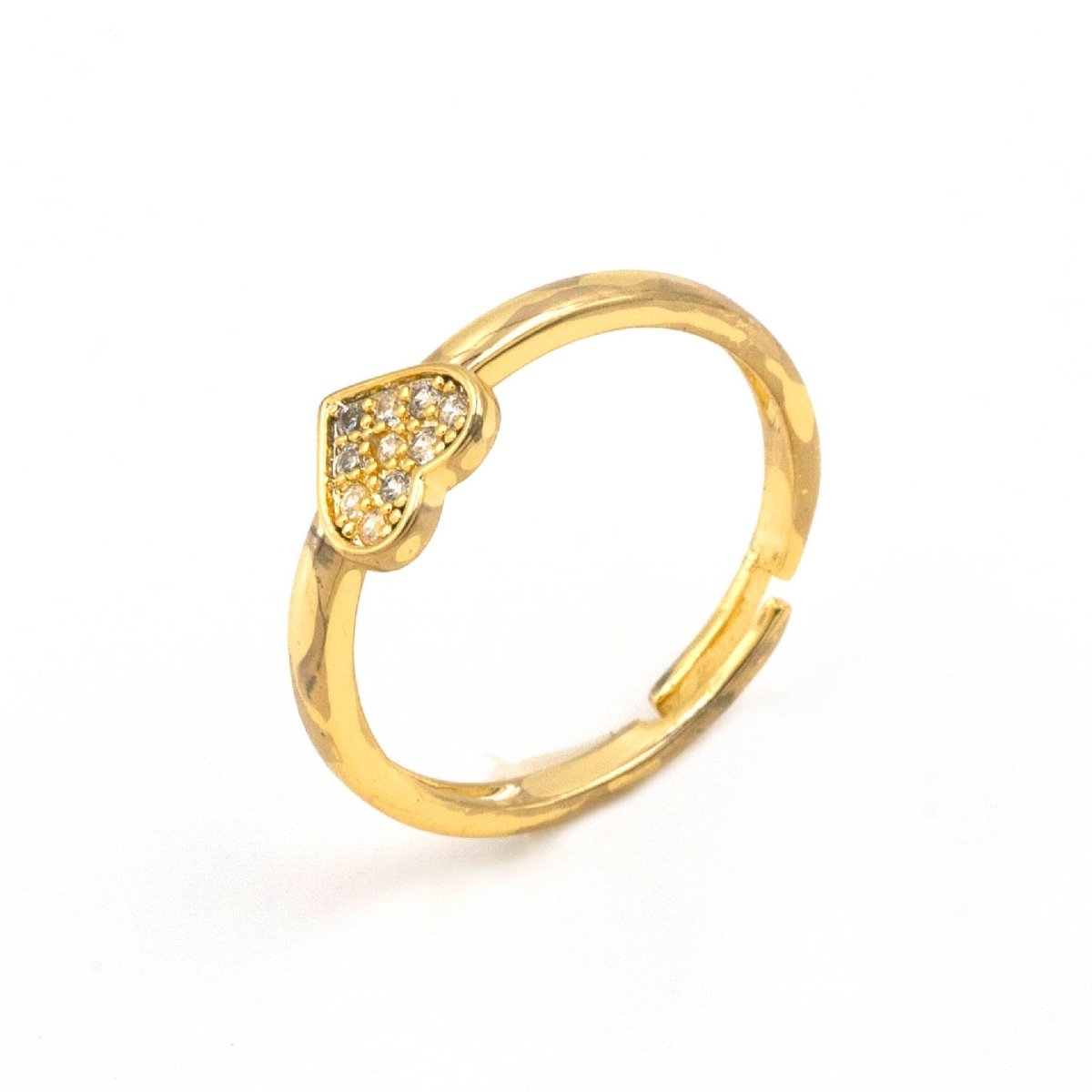 Artklim Gold Plated Heart Shape Adjustable Ring