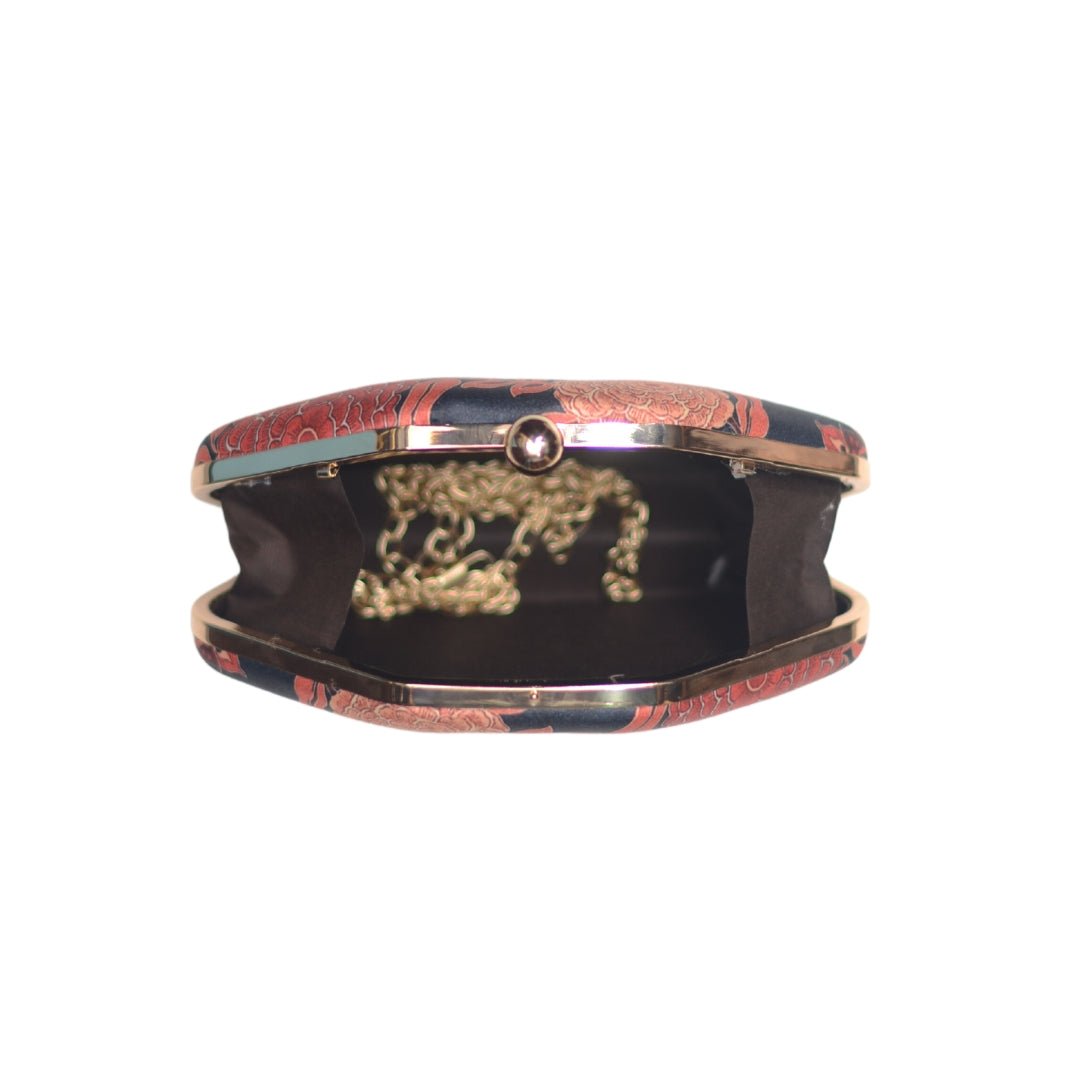 Artklim Black And Red Pastel Printed Clutch