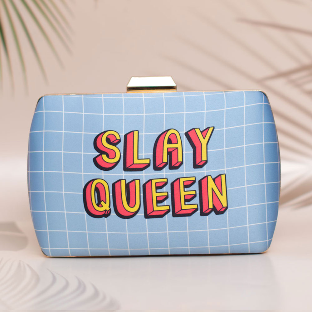 Slay Queen Printed Clutch