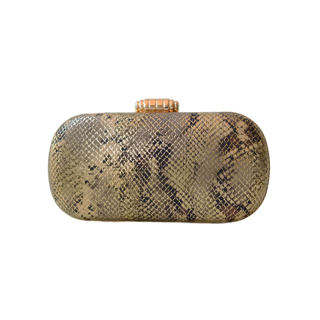 Artklim Golden Brown Animal Printed Clutch