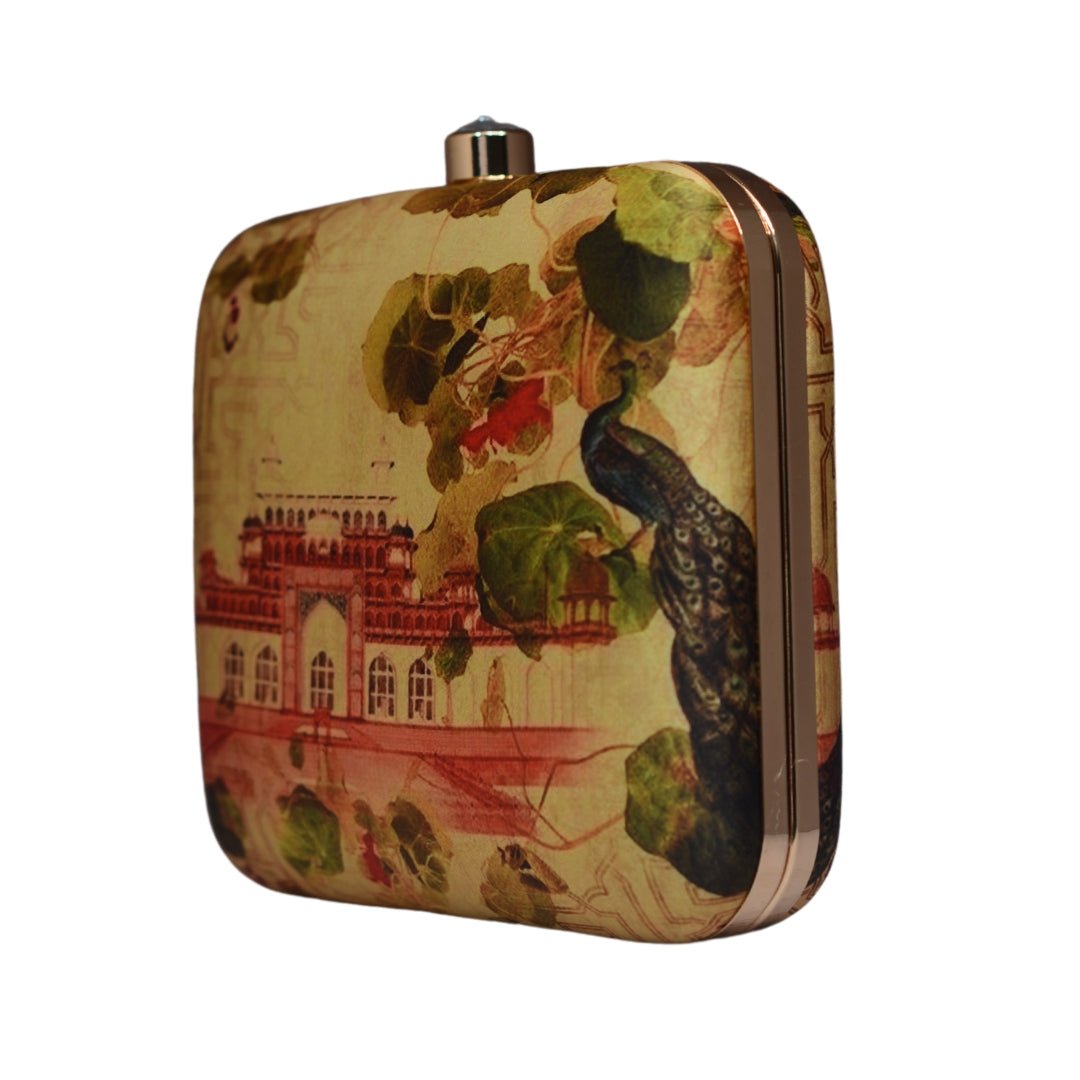 Artklim Traditional Mughal Motif Printed Clutch