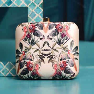 Artklim Red Floral Printed Clutch