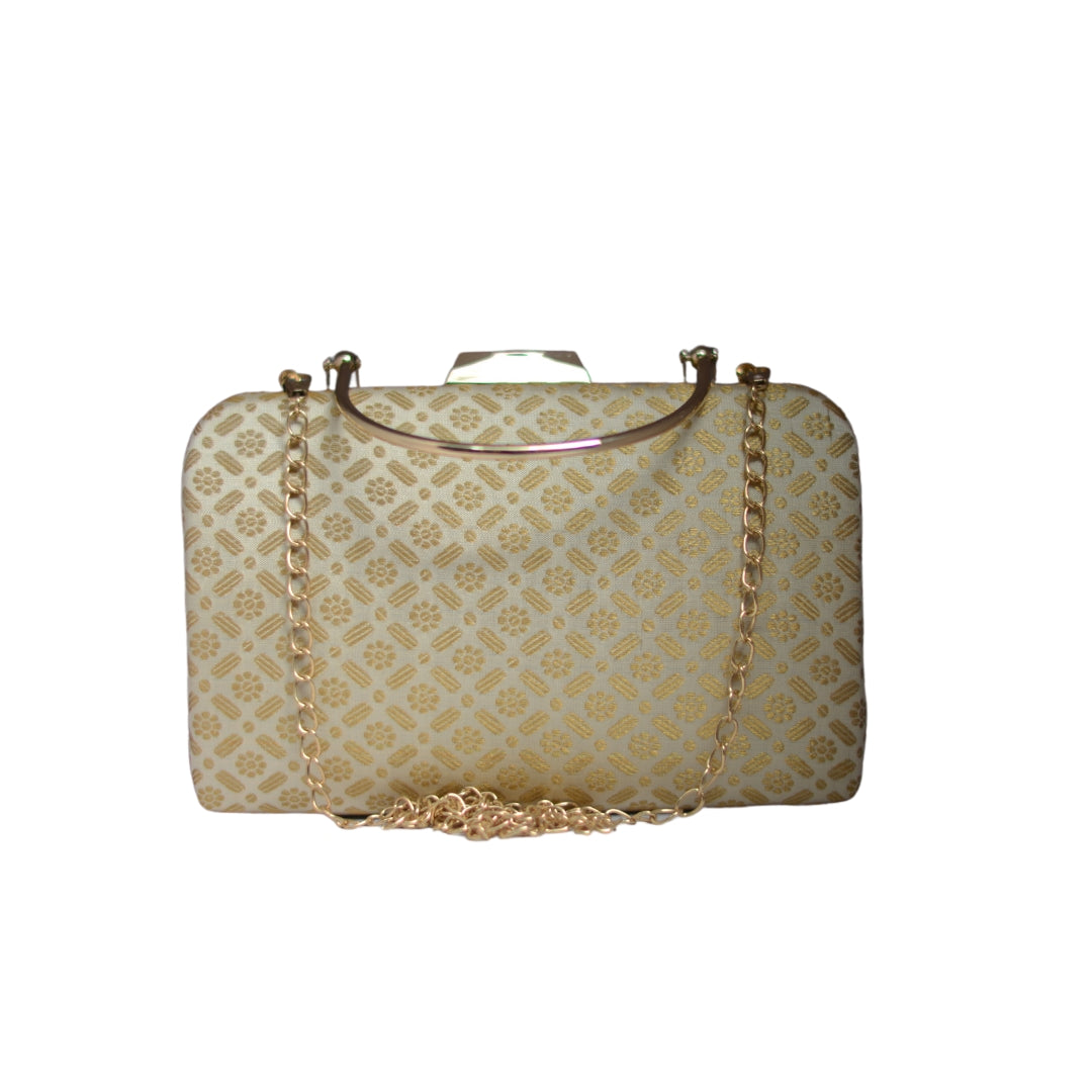 Artklim Golden Silk Brocade Party Clutch