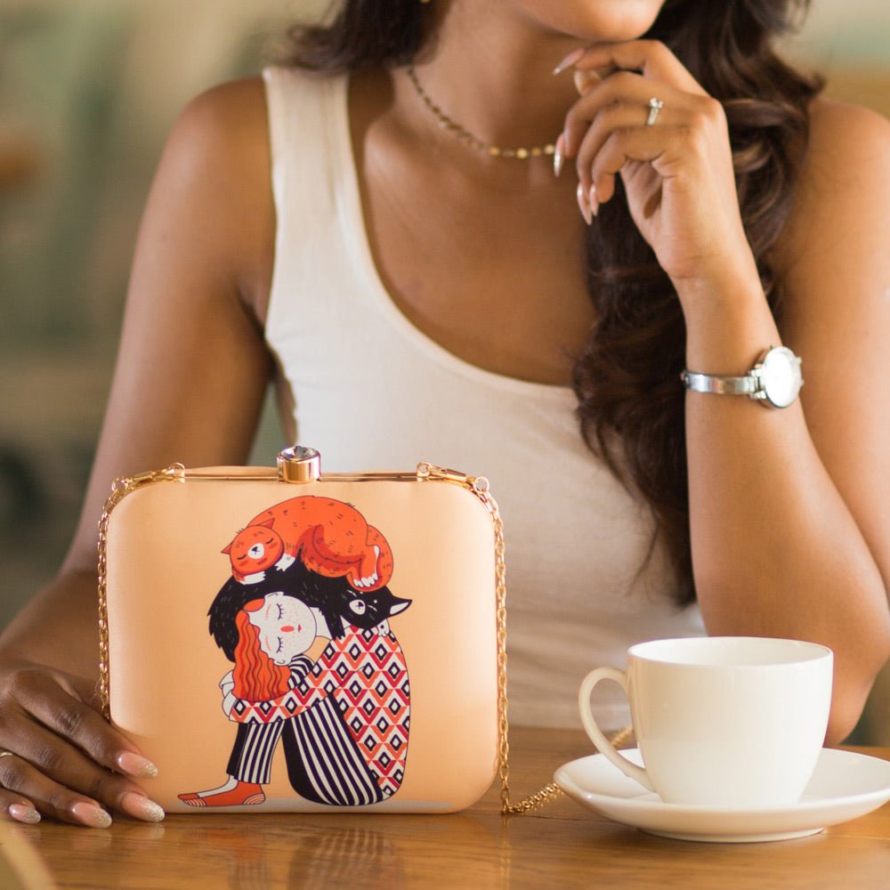 Cute Cat Lover Printed Clutch