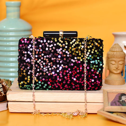 Multicolored Sequins Clutch