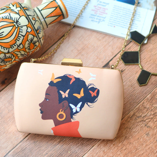 Brown Butterfly Girl Clutch
