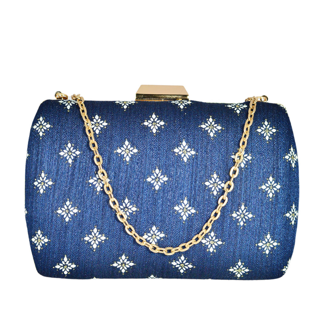 Royal Blue Colour Pattern Clutch