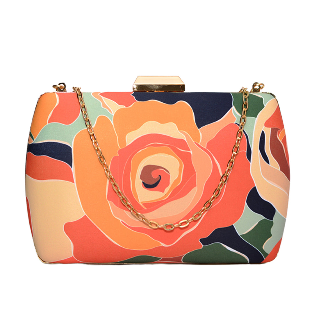 Pastel Rose Print Clutch