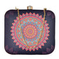 Pink-Blue Mandala Print Clutch