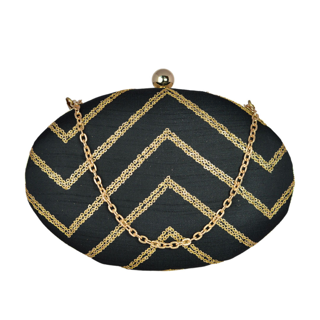 Black Zig Zag Clutch